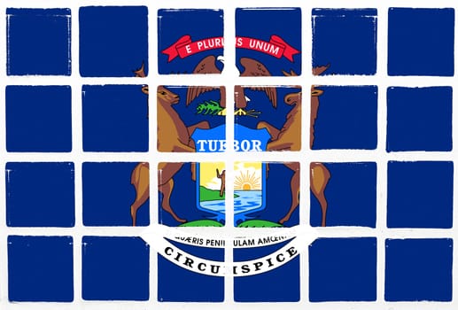 Glazed tiles michigan  flag