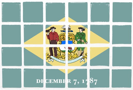 Glazed tiles delaware  flag