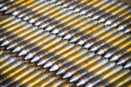 30mm cannon shells used in an onboard cannon of an AH-64 apache helicopter