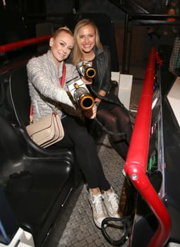 Jenny Elvers and Alena Gerber,. Opening ghostbusters 5D – the ultimate ghost hunt in Heidepark Soltau on 11.04.2017.