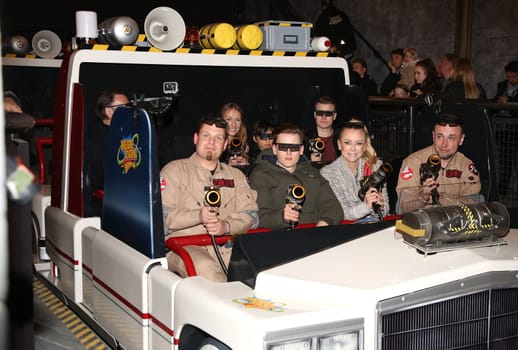 Jenny Elvers and son Paul,. Opening ghostbusters 5D – the ultimate ghost hunt in Heidepark Soltau on 11.04.2017.