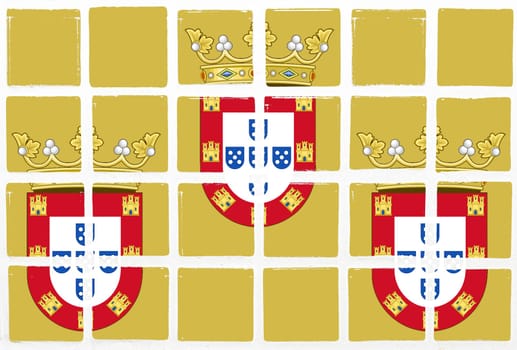 Glazed tiles shield badge sign