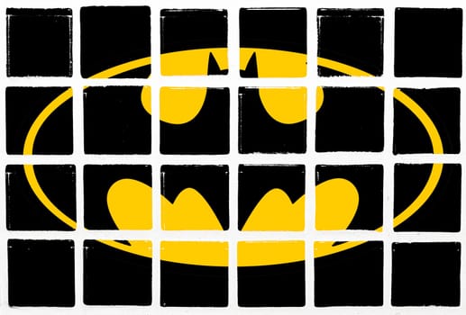 Glazed tiles batman logo sign
