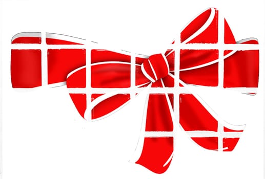 Glazed tiles tie gift ribbon sign