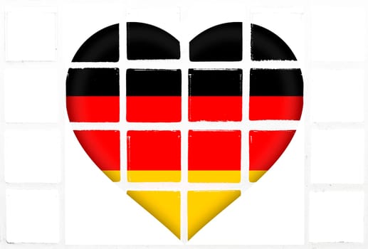 Glazed tiles germany flag heart