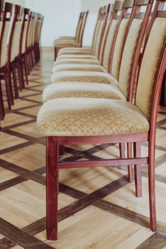 Empty class room,close up on chair,vintage effect