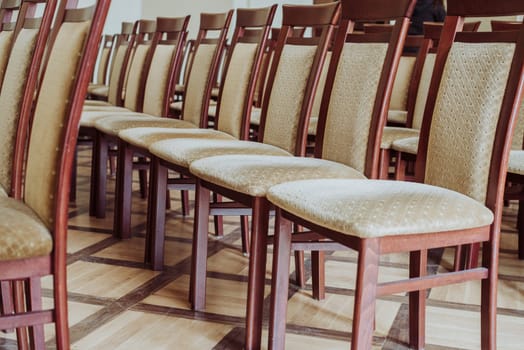 Empty class room,close up on chair,vintage effect