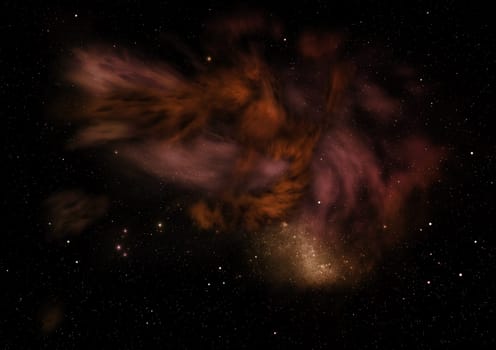 Star field in space a nebulae and a gas congestion. "Elements of this image furnished by NASA""."