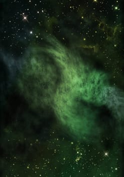 Far being shone nebula and star field against space. Elements of this image furnished by NASA .