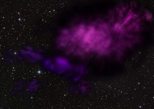 Far being shone nebula and star field against space. "Elements of this image furnished by NASA""."