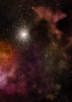 Far being shone nebula and star field against space. Elements of this image furnished by NASA .