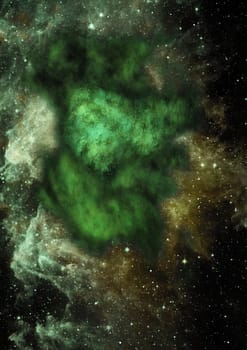 Far being shone nebula and star field against space. "Elements of this image furnished by NASA""."