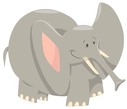 Cartoon Illustration of Funny Elephant Comic Animal Character