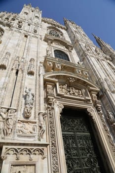 The Milan Cathedral or Duomo di Milano is the gothic cathedral church of Milan
