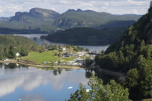 The beautiful norwegian coastline around Kristiansand in Scandinavia.