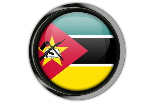 mozambique flag in the pin. isolated on white background