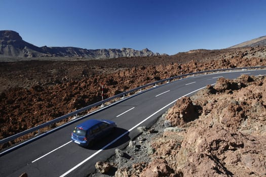 The Volcano Teide on the Island of Tenerife on the Islands of Canary Islands of Spain in the Atlantic.