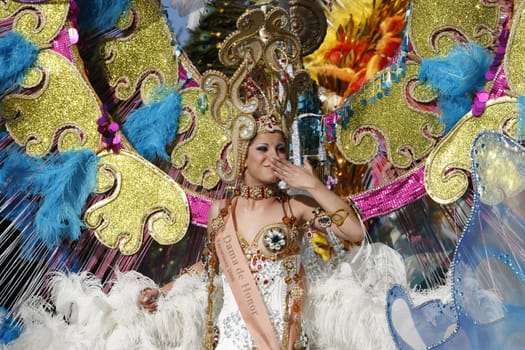 The Carneval in the Town of Tacoronte on the Island of Tenerife on the Islands of Canary Islands of Spain in the Atlantic.