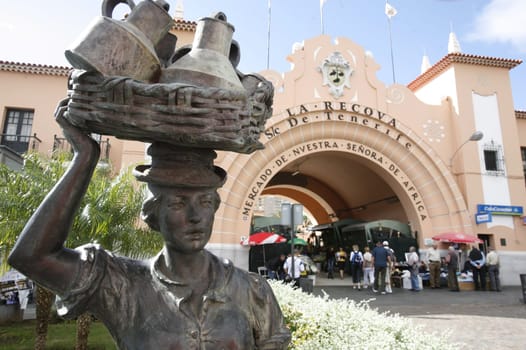 The Market Hall of the City of Santa Cruz on the Island of Tenerife on the Islands of Canary Islands of Spain in the Atlantic.