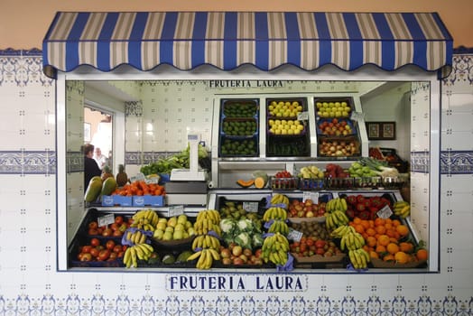 The Market Hall of the City of Santa Cruz on the Island of Tenerife on the Islands of Canary Islands of Spain in the Atlantic.