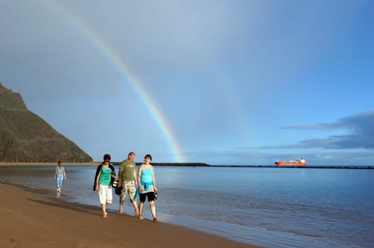 Rainbow at Playa de las Teresitas,San Andres,Tenerife,Spain