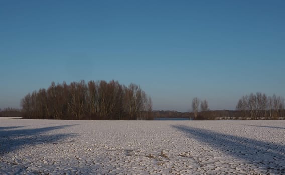 Ploughed field in the snow