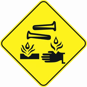 attention alert corrosive substance symbol sign
