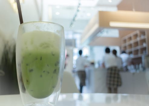 Iced Matcha Green Tea Latte, stock photo