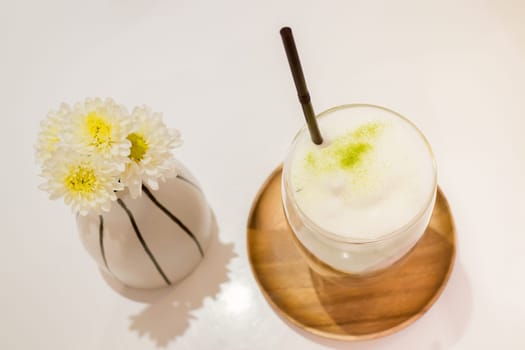 Iced Matcha Green Tea Latte, stock photo