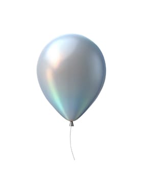 A shiny, holographic 3D balloon icon, isolated on white background, symbolizing celebration, party, and festive events, perfect for design, party invitations, and celebration-themed projects.