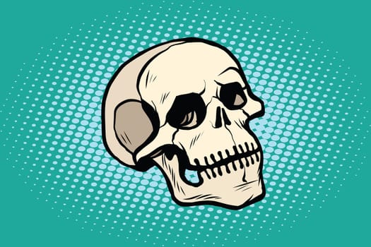 human skull head skeleton. Pop art retro vector illustration