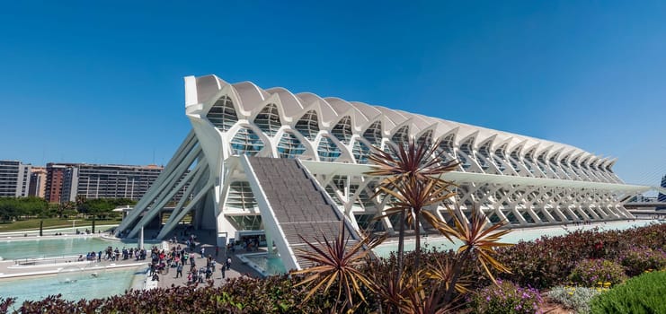 Valencia, Spain, may 2013: City of arts and sciences Ciudad de las Artes y las Ciencias is an entertainment-based cultural and architectural complex Designed by Santiago Calatrava and F lix Candela