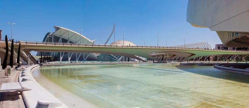 Valencia, Spain, may 2013: City of arts and sciences Ciudad de las Artes y las Ciencias is an entertainment-based cultural and architectural complex Designed by Santiago Calatrava and F lix Candela