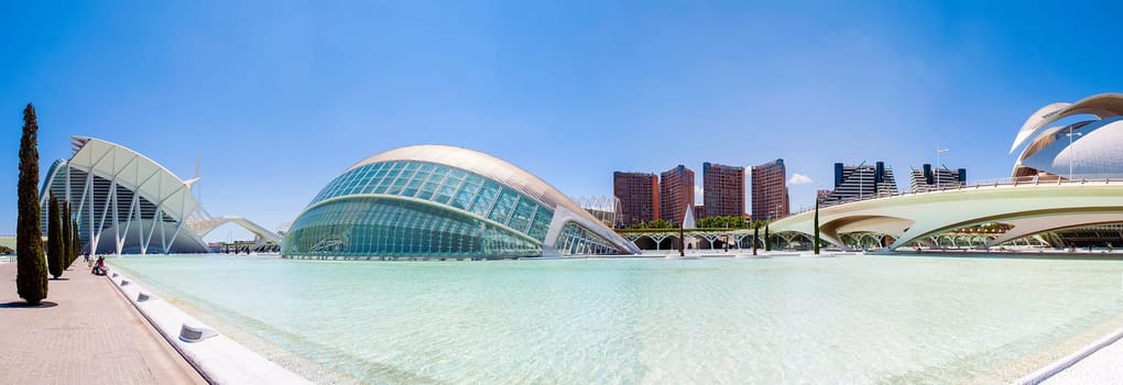 Valencia, Spain, may 2013: City of arts and sciences Ciudad de las Artes y las Ciencias is an entertainment-based cultural and architectural complex Designed by Santiago Calatrava and F lix Candela