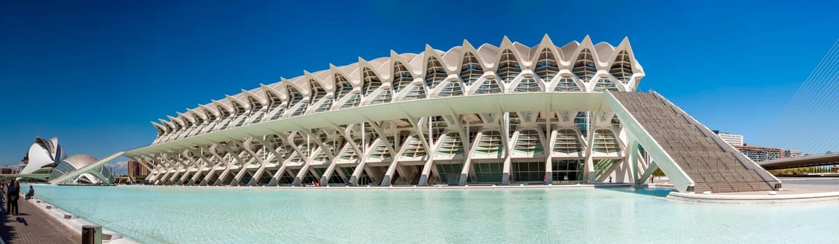 Valencia, Spain, may 2013: City of arts and sciences Ciudad de las Artes y las Ciencias is an entertainment-based cultural and architectural complex Designed by Santiago Calatrava and F lix Candela