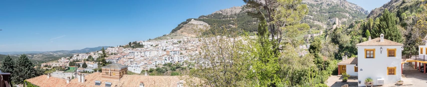 Panoramic view of Cazorla village, in the Sierra de Cazorla, Segura and the Villas (Biosphere Reserve), Jaen, Spain