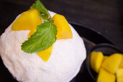 Mango With Shaved Ice Milk Flavour, stock photo