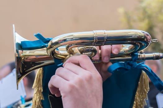 Trumpet being played in an event
