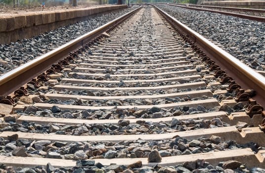 Railroad view passing through the station