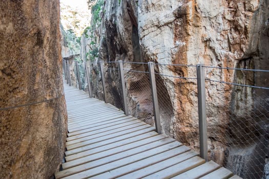 'El Caminito del Rey' (King's Little Path), World's Most Dangerous Footpath reopened in May 2015. Ardales (Malaga), Spain.