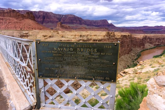 Navajo Bridge crossing Marble Canyon in Arizona