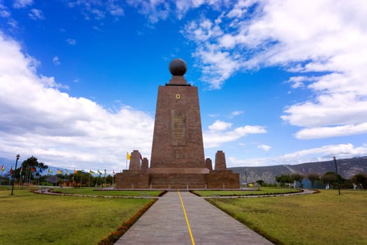 Monument to the equator on the outskirts of Quito, Ecuador