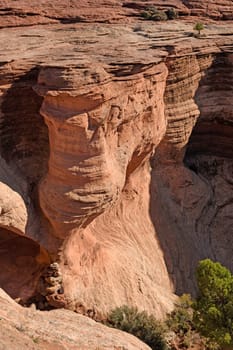 Sculpted Rocks in the West in Canyon de Chelly in Arizona