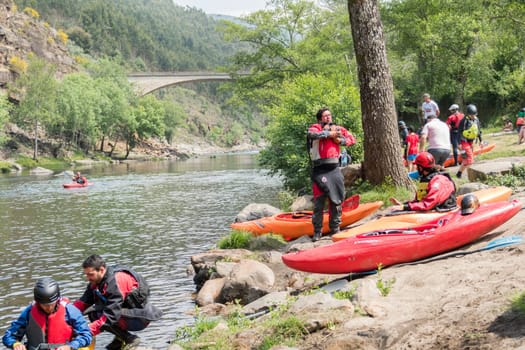 AROUCA, PORTUGAL - APRIL 23: Athletes preparations at Paivafest on april 23, 2017 in Arouca, Portugal.