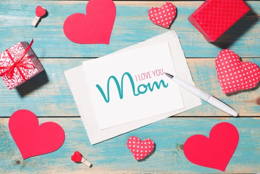 View from above. Background for Mothers Day.