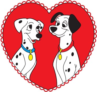 dalmatier love romantic illustration