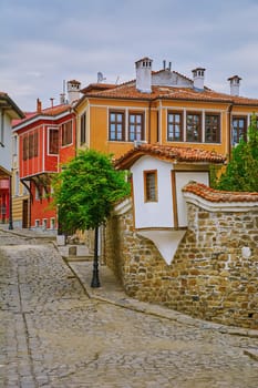 Street of an Old Town of Plovdiv, Bulgaria