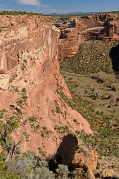 Oblique View of a Desert Canyon in Canyon de Chelly in Arizona