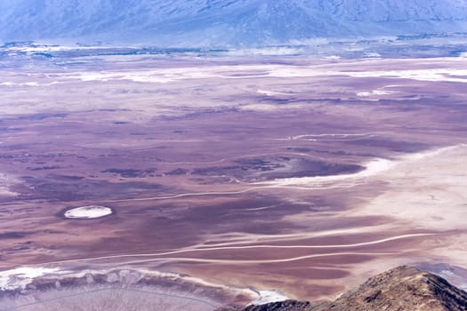 View of flatlands in Death Valley National Park as seen from Dantes View