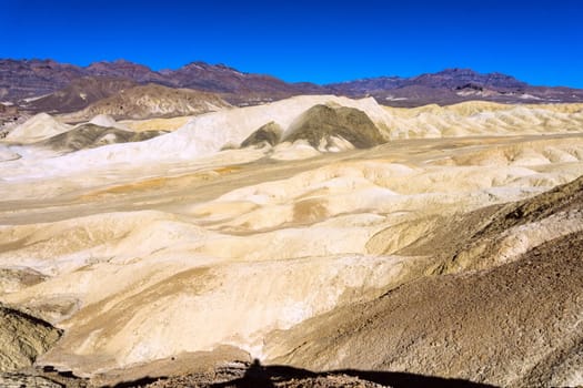 Colorful landscape in Death Valley National Park in California as seen from Artist Drive